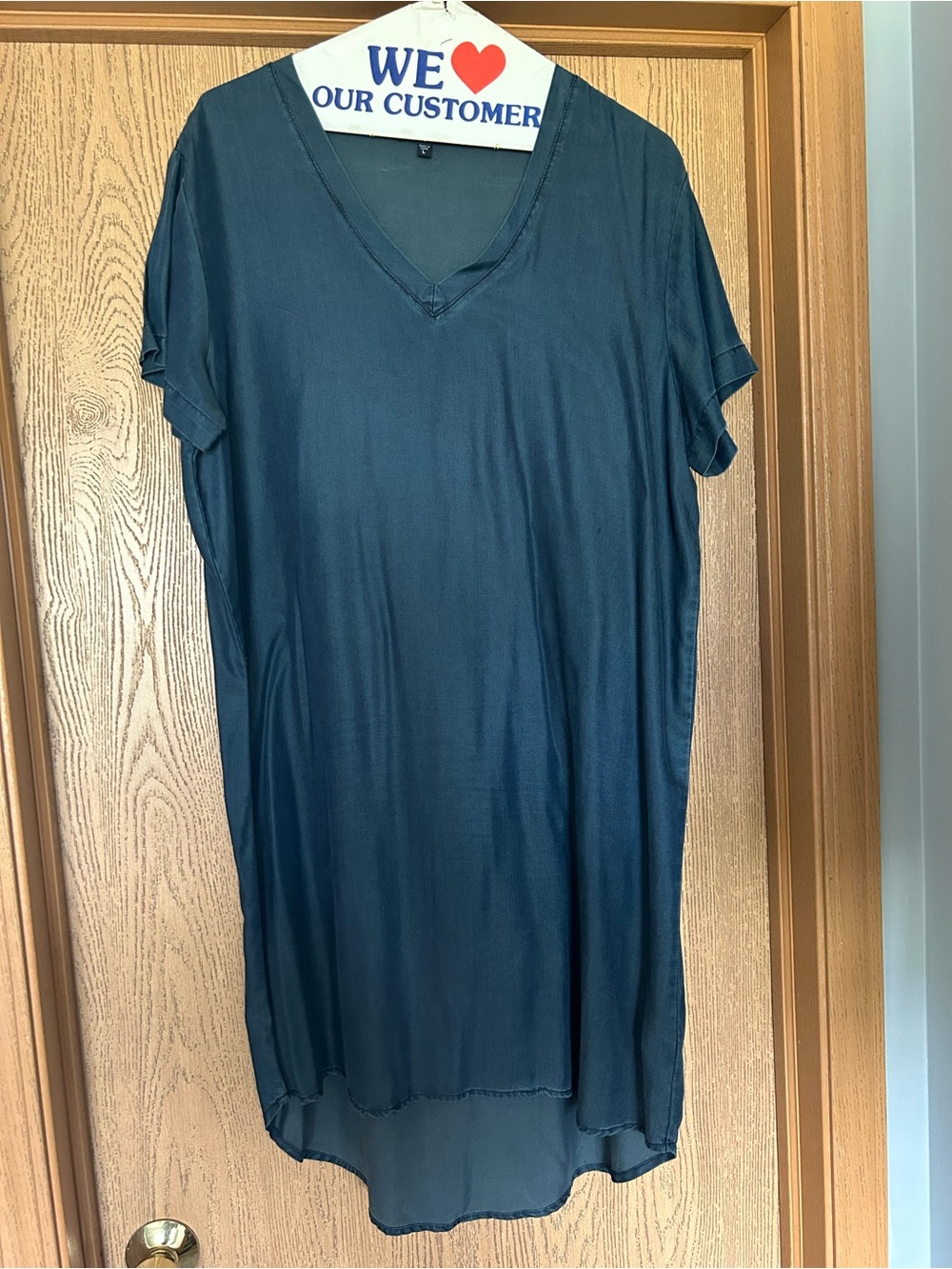 Velvet Heart Dark Teal V-Neck Shift Dress